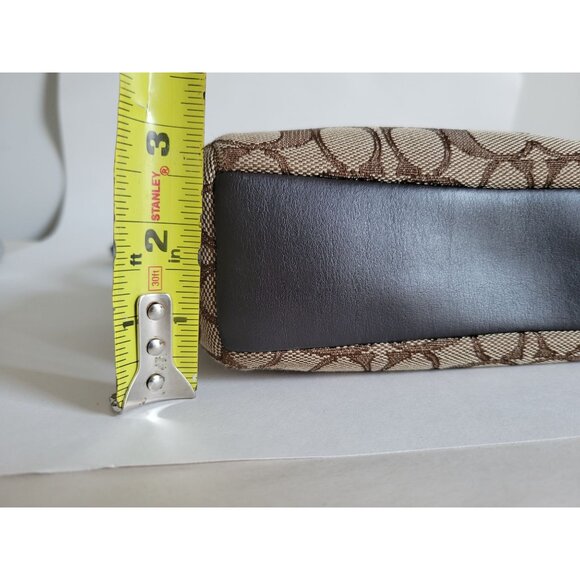 Coach Mini Kelsey Satchel Signature C shoulder bag canvas leather brown F57830 - Picture 7 of 8